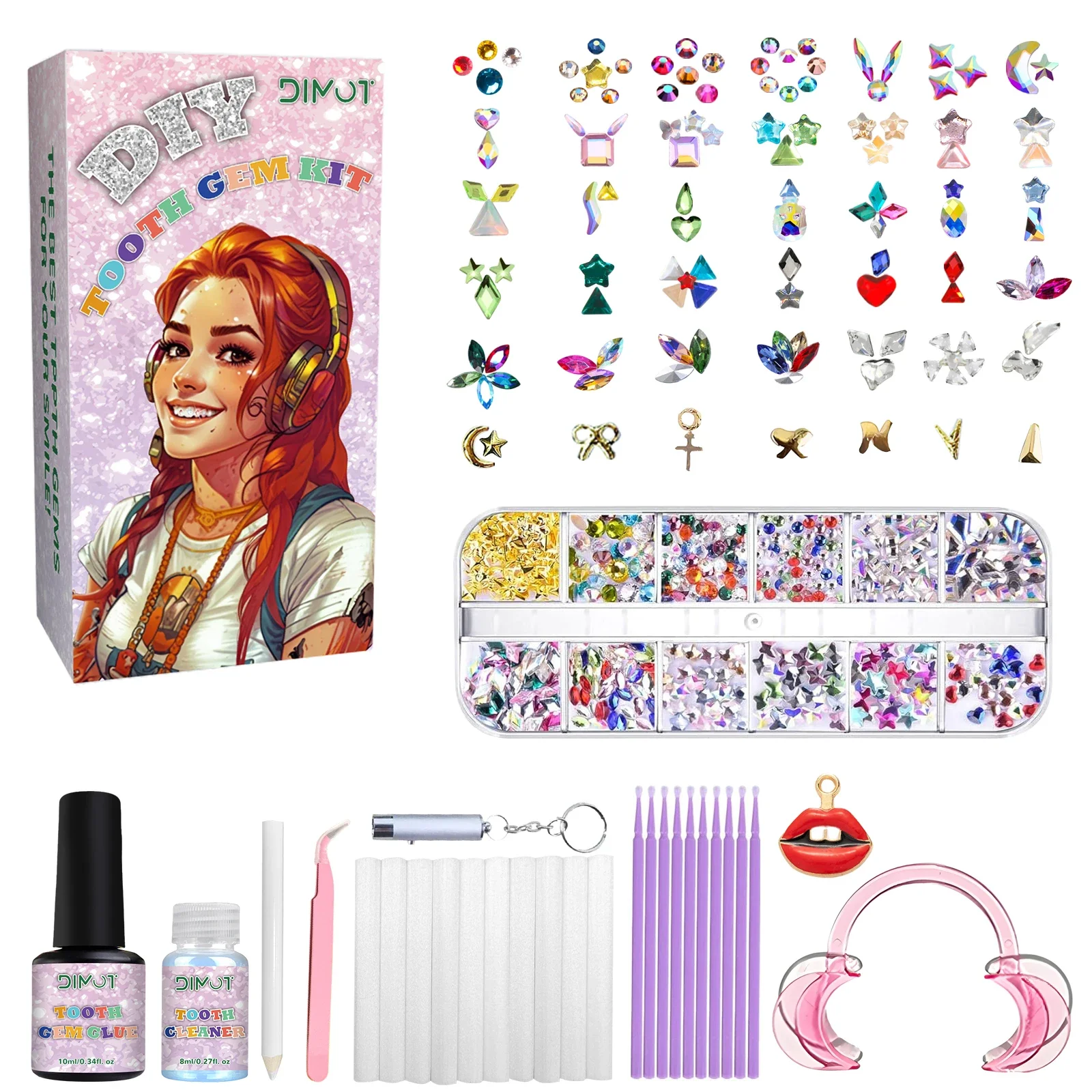 Tooth Gem Kit - Zestaw do samodzielnego nakładania biżuterii na