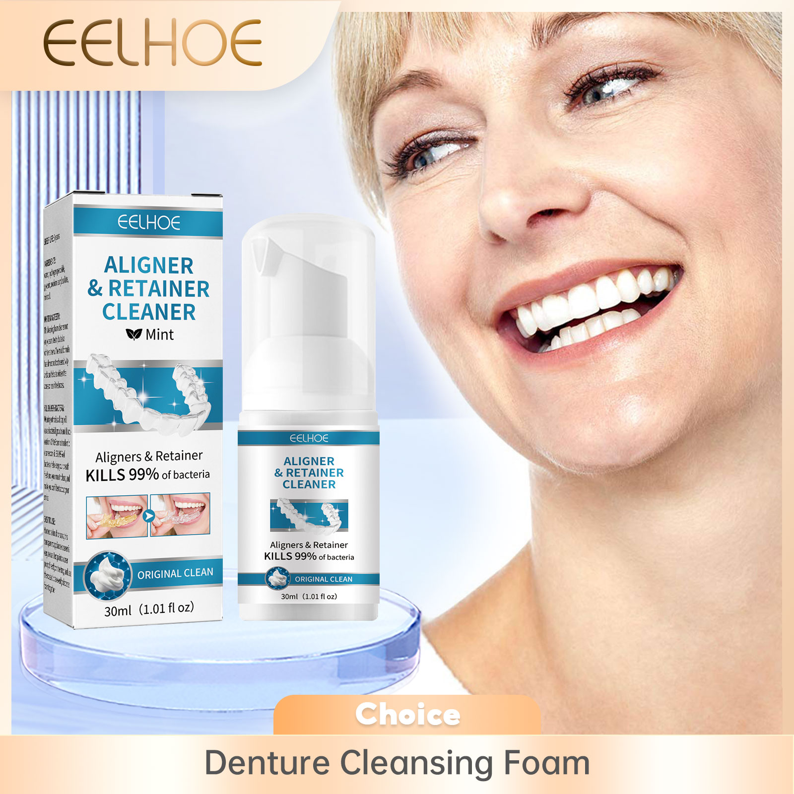 Teeth Whitening Best - Aligner Pianka do czyszczenia protez Głębokie