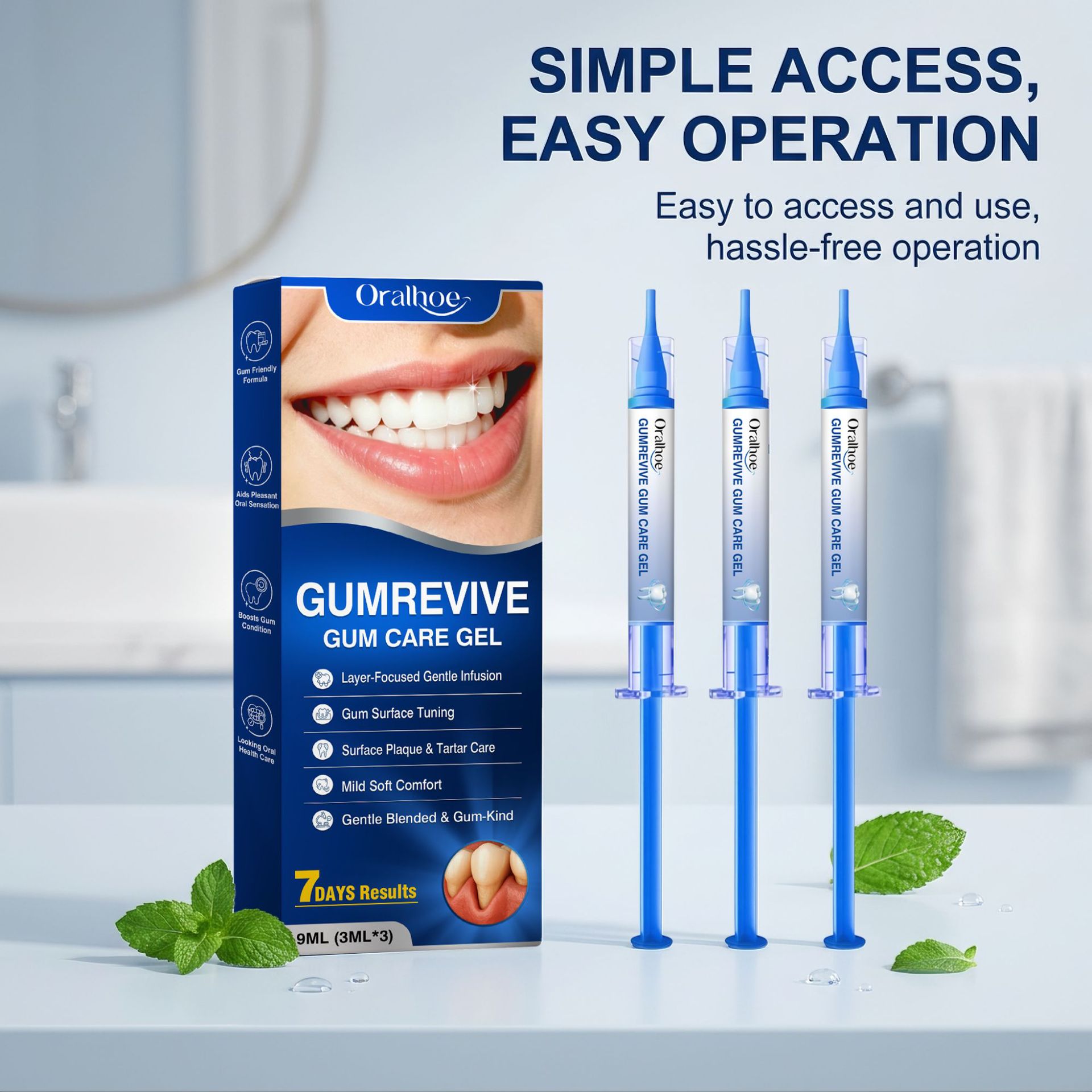 Teeth Whitening Kit At Home - Żel do higieny jamy ustnej, zestaw