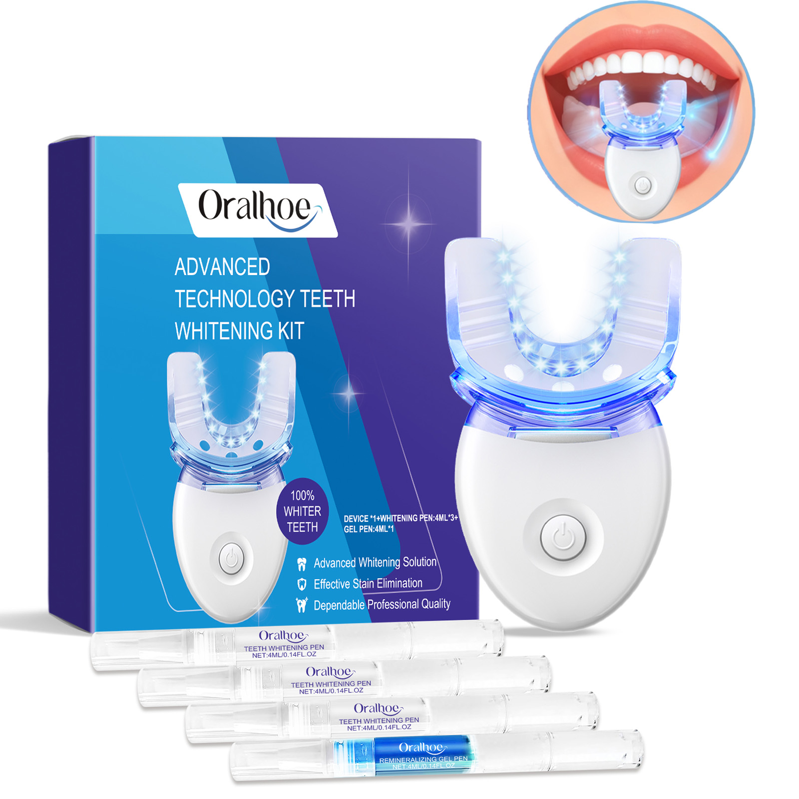 Teeth Whitening Essence - Profesjonalny zestaw do wybielania zębów z