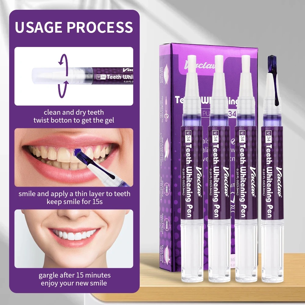 Vaclav V34 Fioletowy żelowy dł – Teeth Whitening Essence recenzja i cena